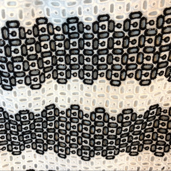 Pure Collection Sleeveless Midi Knee Length Dress. Size 6. Black & White Eyelet - Picture 3 of 11